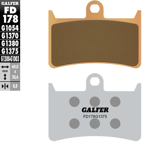 Klocki hamulcowe Galfer fd178 spiekany klocek hamulcowy fd178 g1375