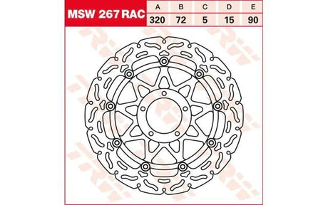 Tarcza hamulcowa TRW MSW267rac Tarcze hamulcowe RA pływające w dół