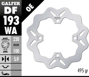 Tarcza hamulcowa Galfer df193, tarcza hamulcowa typu df193 była sztywna