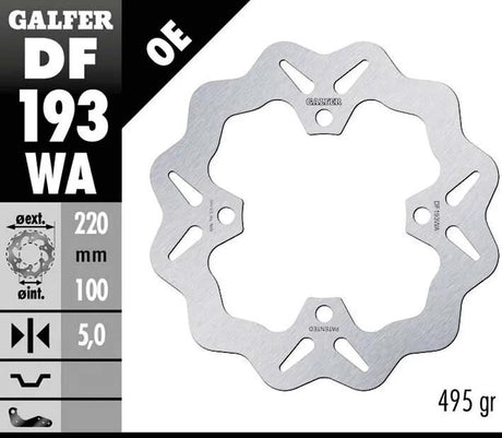 Tarcza hamulcowa Galfer df193, tarcza hamulcowa typu df193 była sztywna
