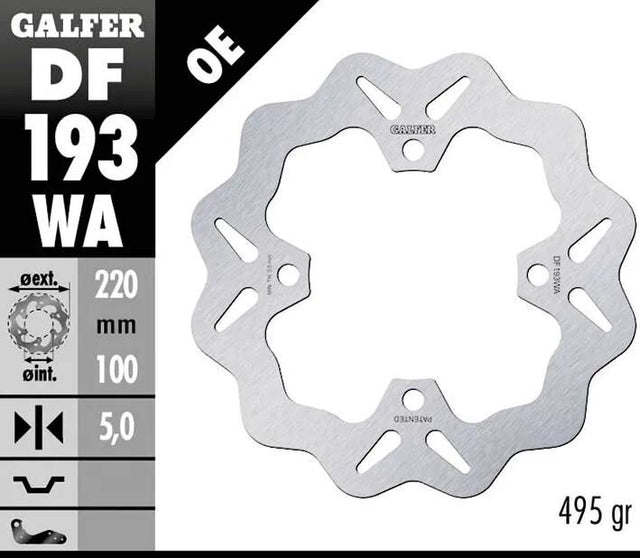 Tarcza hamulcowa Galfer df193, tarcza hamulcowa typu df193 była sztywna