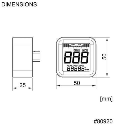 Kostka obrotomierza Daytona Kostka prędkościomierza m Speed Alu sw