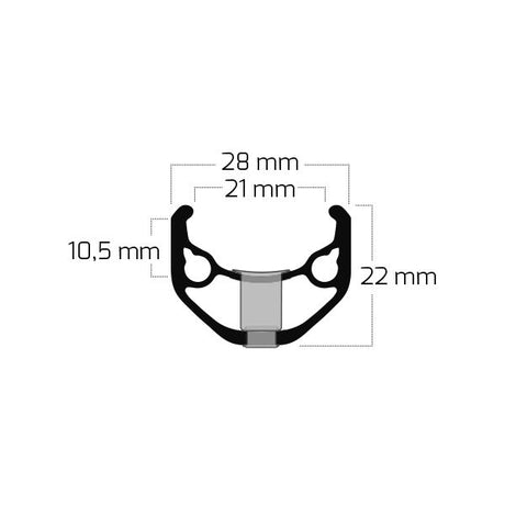 Felga Ryde zac 421 28 29 622*21c aluminiowa - 36 otworów 14g - czarna szlifowana
