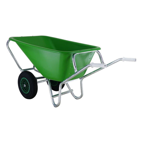 Taczka produktów Fort fs 165l zielony pojemnik hdpe podstawa ocynkowana 2 koła