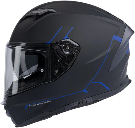 Kask integralny Spec-x sx-82.03 r2 stinger sx-82.03 r2 czarny matowy niebieski l pin rea