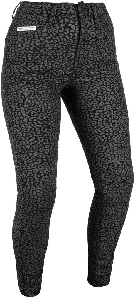 Wąż Oxford aa super rozciągliwe spodnie jeansowe superstre ws jeansowe spodenki w panterkę 42