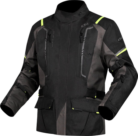Ls2 jacke narvik kurtka narvik męska czarno-szara neonowożółta xx