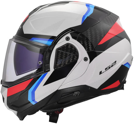 Kask Ls2 klaphelm ff910 advant ii triple ff910 advant ii triple s biały niebieski czerwony