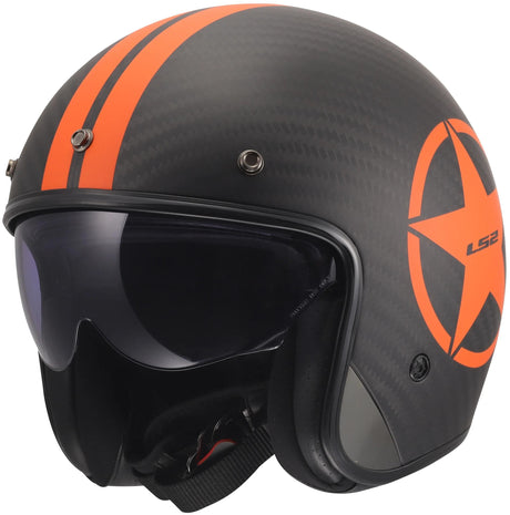 Kask Ls2 jet of601 bob ii carbon star kask of601 bob ii carbon star pomarańczowy gr.xxl