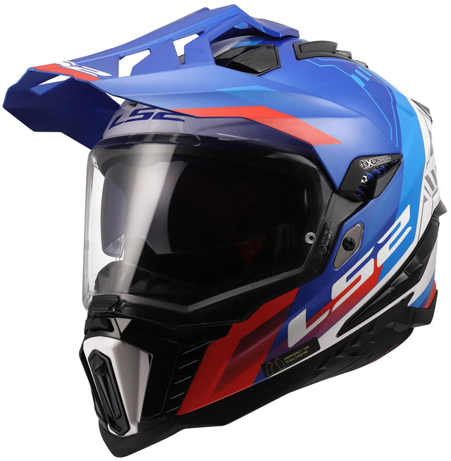 Kask enduro Ls2 mx701 explorer hexa kask mx701 explorer hexa biały niebieski czerwony m