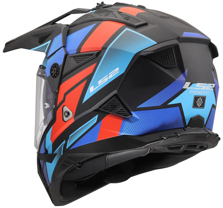 Kask enduro Ls2 mx702 pionier ii kask blokowy mx702 pionier blok czarny matowy czerwony niebieski