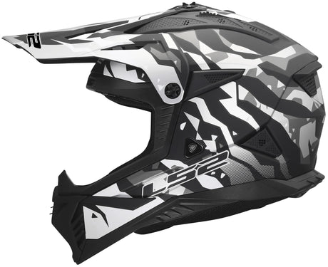 Kask motocrossowy Ls2 mx708 fast ii grotesk kask mx708 fast ii groteskowy matowy czarny szary