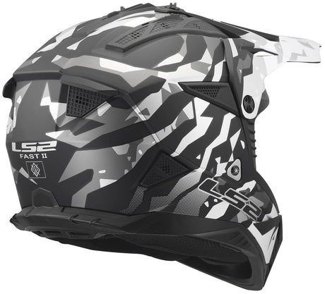 Kask motocrossowy Ls2 mx708 fast ii grotesk kask mx708 fast ii groteskowy matowy czarny szary