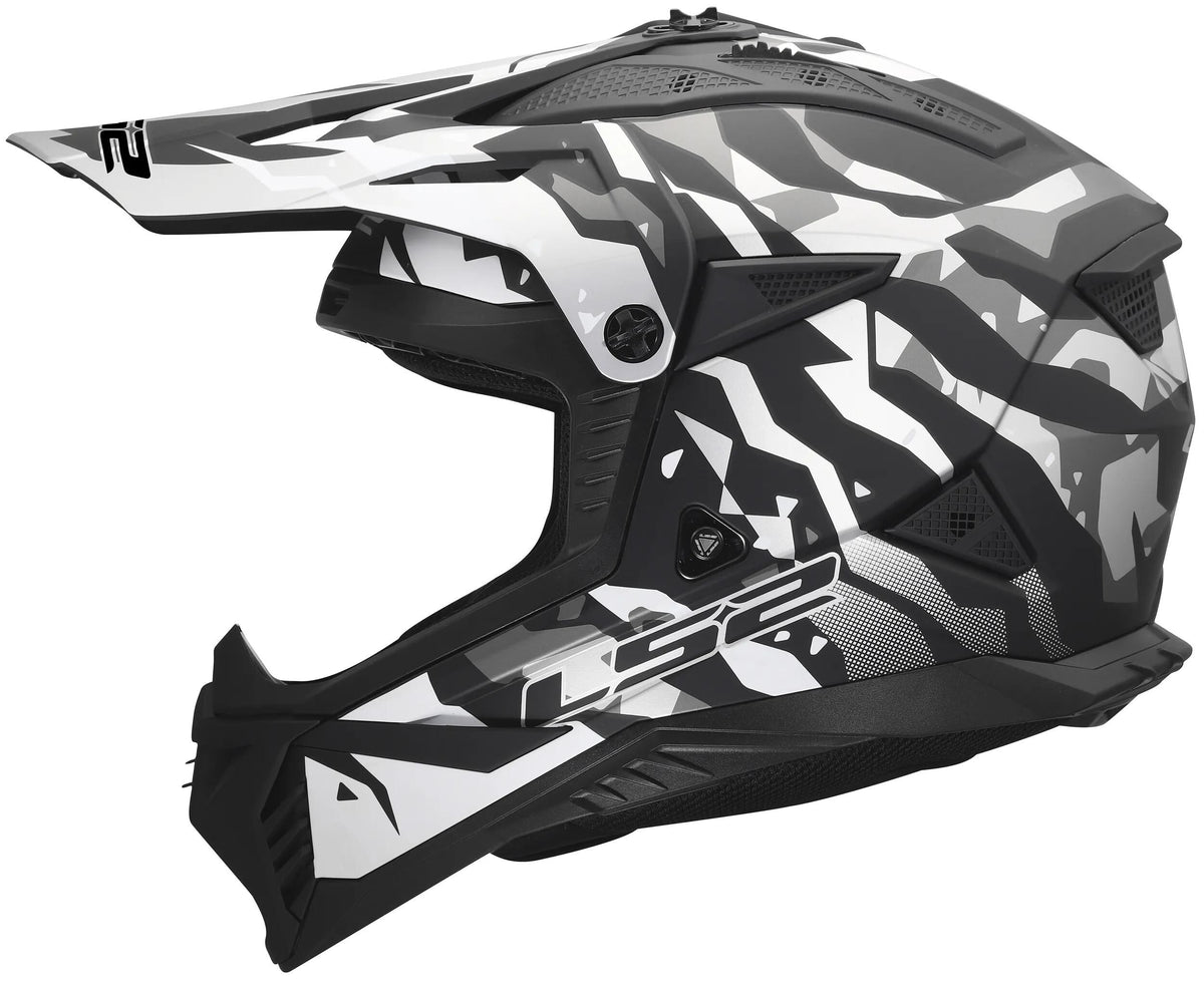 Kask motocrossowy Ls2 mx708 fast ii grotesk kask mx708 fast ii groteskowy matowy czarny szary