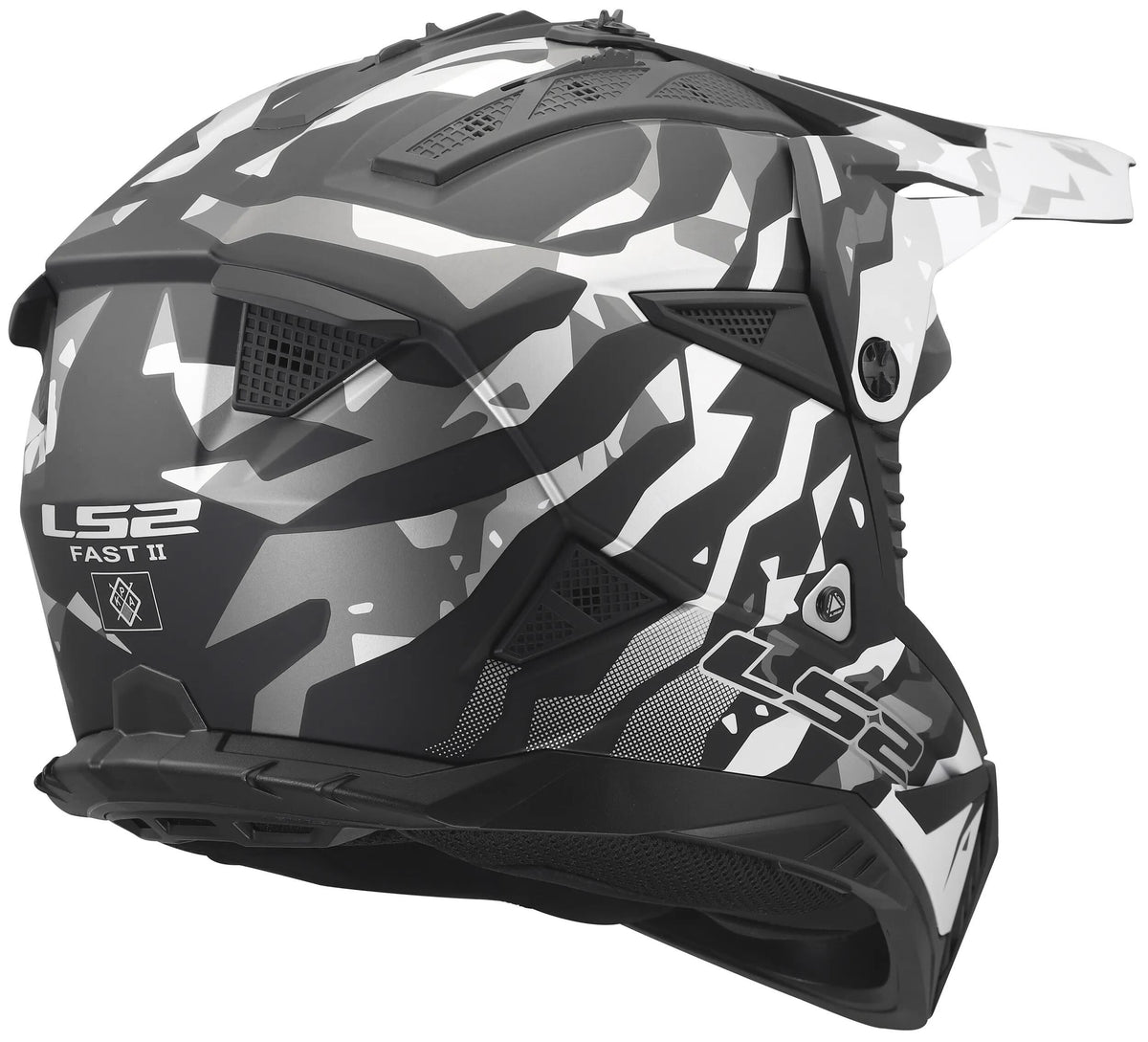 Kask motocrossowy Ls2 mx708 fast ii grotesk kask mx708 fast ii groteskowy matowy czarny szary
