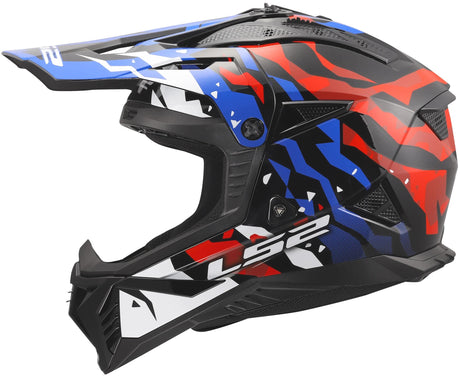 Kask motocrossowy Ls2 mx708 fast ii grotesk kask mx708 fast ii groteskowy biały bl czerwony xs
