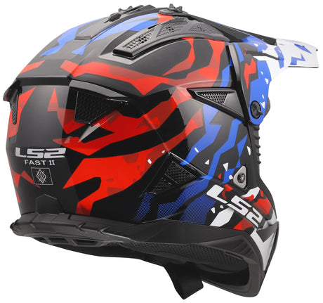 Kask motocrossowy Ls2 mx708 fast ii grotesk kask mx708 fast ii groteskowy biały bl czerwony l