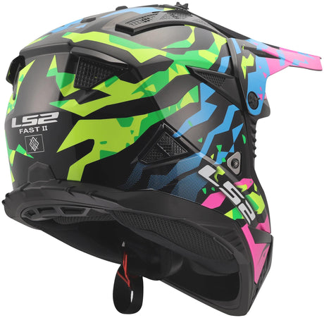 Kask motocrossowy Ls2 mx708 szybki ii groteskowy kask mx708 szybki ii groteskowy bl różowy zielony l