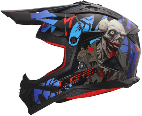 Kask motocrossowy Ls2 mx708 fast ii zombie kask mx708 fast ii zombie czarny czerwony niebieski gr.
