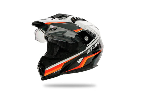 Kask enduro Ufo Plast Kask Baran Biały Czarny
