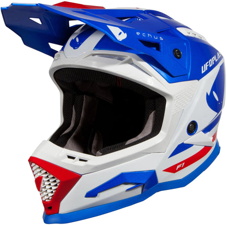 Kask motocrossowy Ufo z tworzywa sztucznego echus kask echus xs niebieski biały czerwony