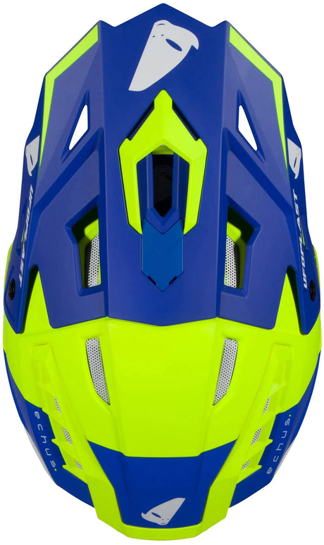 Kask motocrossowy Ufo z tworzywa sztucznego echus kask echus xxl niebieski żółty. Matt
