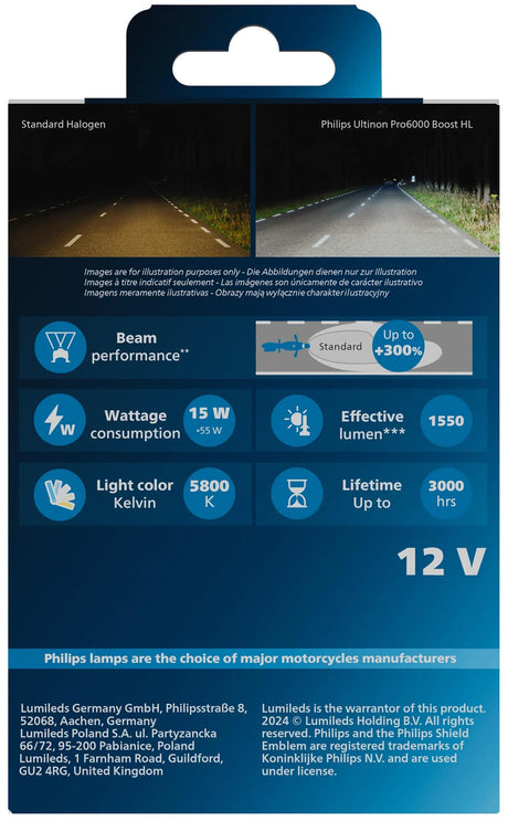 Philips LED Scheinwerferlampe Ultinon Pro6000 Boost H7 Untinon Pro 6000 Wzmacniacz LED