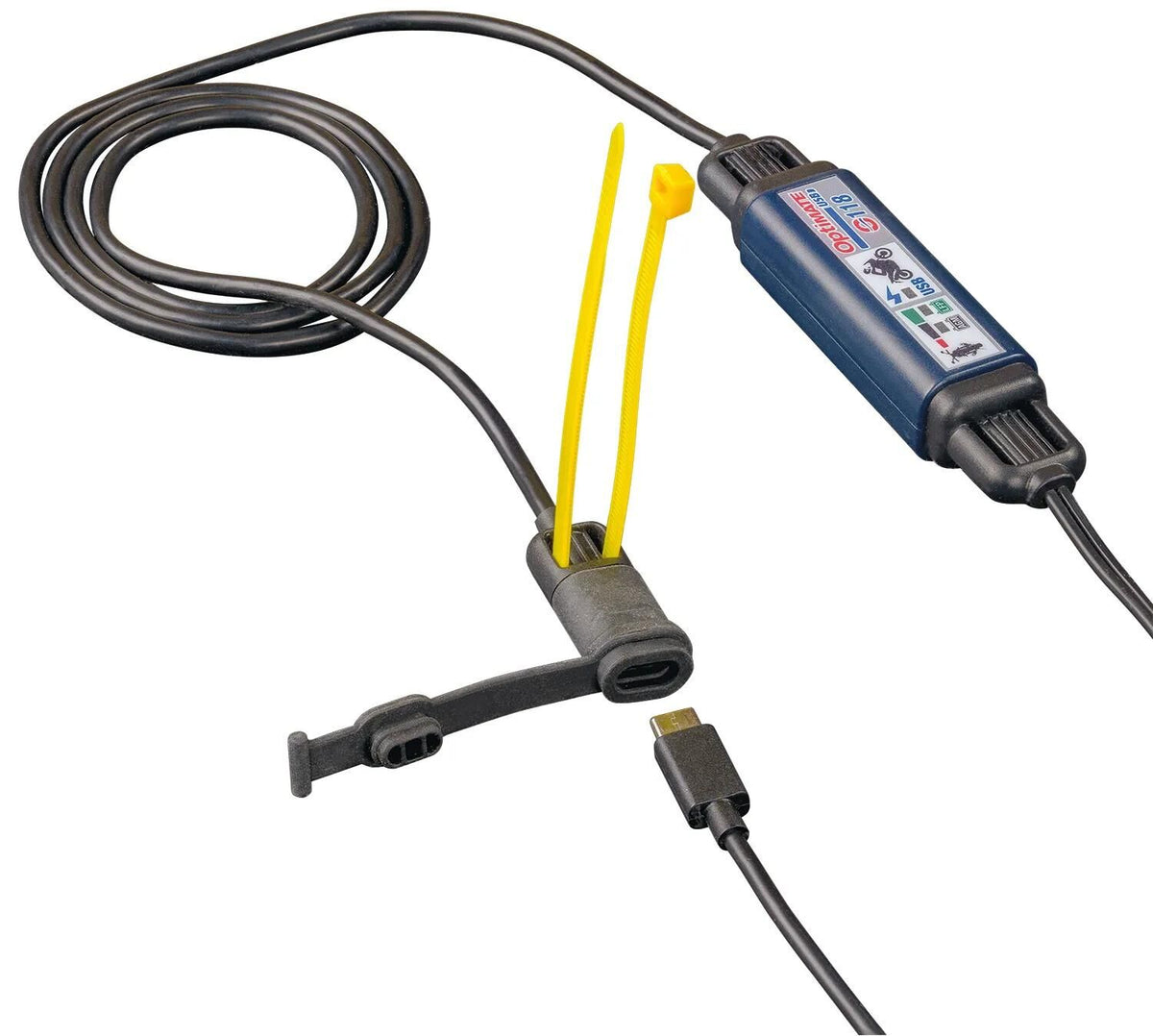 Tecmate Adapter USB Ładowarka USB-C Ładowarka USB-C optymalna ze złączem SAE 200cm