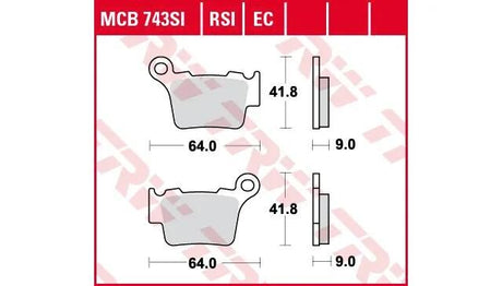 Klocki hamulcowe TRW MCB 743 organy hamulcowe. mcb 743 we