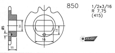 Koło zębate napędu Esjot 0850 zębatka 415 11z w standardzie