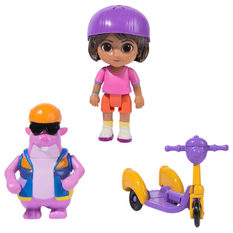 Dora, odkrywca, mistrz spinów, zestaw figurek Dora, Tico i hulajnoga - zabawki.