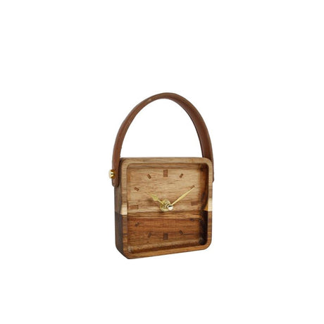 Zegar Cosydecor z drewna wiedeńskiego 11x11x3,2cm kwadratowy z rączką