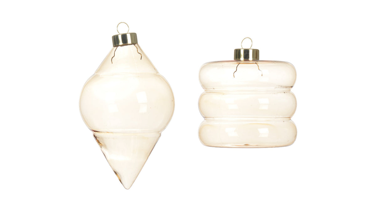 Ornament hanger glas 4 assortie d8cm groen-smoke