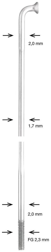 Szprycha Alpina szprycha stalowa db 2x1,7x2mm 258mm sil.