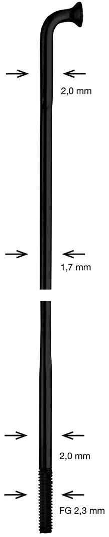 Alpina speiche szprychy nierdzewne db 2x1,7x2mm 256mm b
