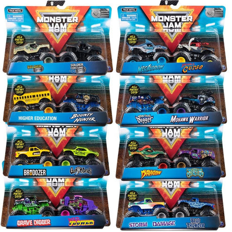 Odlewane ciężarówki Monster High Monster Jam w skali 1:64, 2 sztuki, różne