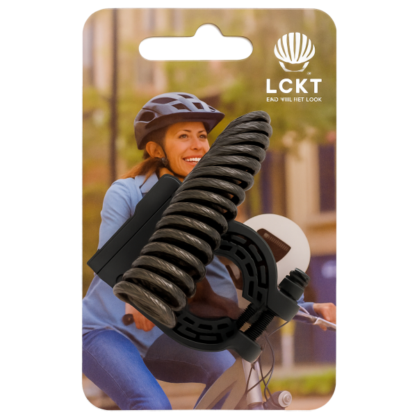 Blokada kablowa Lckt Lock do kasku, czarna