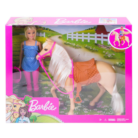 Zestaw jeździecki Barbie - modna lalka z siodłem, uzdą i kaskiem - 30 cm