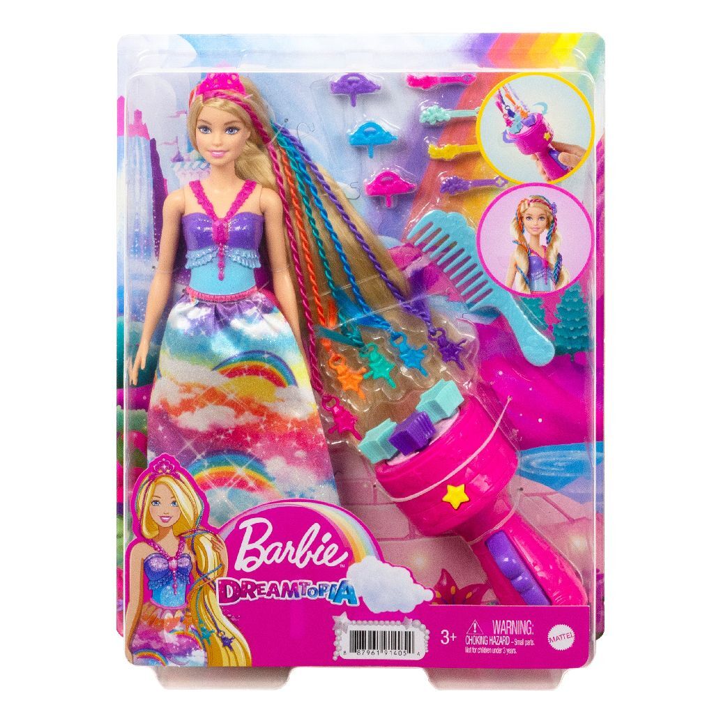 Lalka Barbie Dreamtopia do pielęgnacji włosów + akcesoria