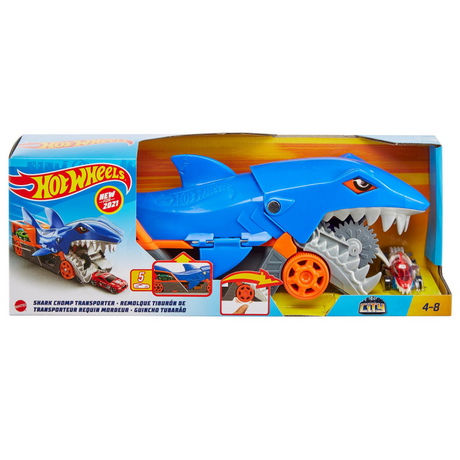 Zestaw do zabawy z przyczepką Shark Hot Wheels firmy Mattel i 1 samochodem
