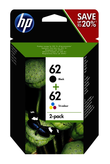 Wkład atramentowy HP n9j71ae numer 62 2 sztuki cyjan żółty magenta czarny