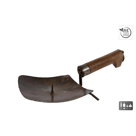 Cosydecor łyżka do świecznika kjeld antyczny czarny metal 18,5x30x10cm z recyklingu