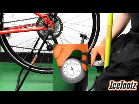 IceToolz 240A451 Wysokie ciśnienie pompowa stal pompowa z miernikiem 160ssi żółty