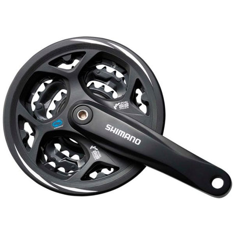 Mechanizm korbowy Shimano 7 8 rzędów Altus fc-cm311 48 38 28t z krawędzią łańcucha - czarny