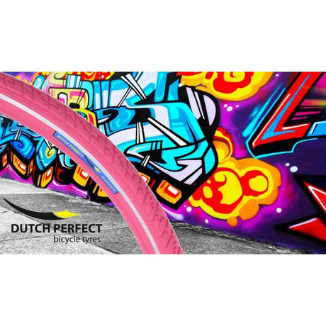 Opona Dutchperfect Dutch Perfect 28 x 1.40 40-622mm antyprzebiciowa - różowa z odblaskiem