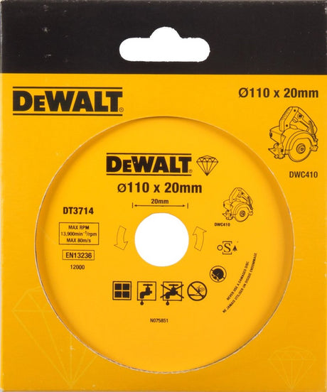 Dewalt - seria dt3714-qz - tarcza diamentowa - 110mm - ceramika i kamionka