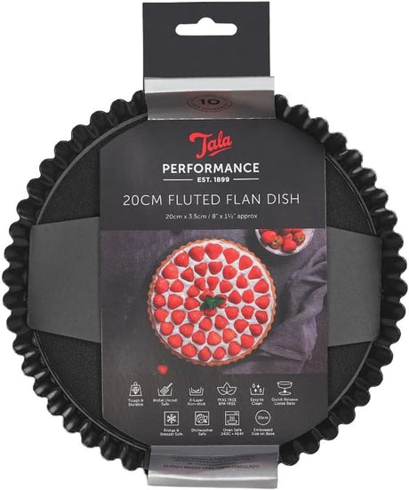 Tala Performance - forma do quiche z luźnym dnem - 20 cm - nadaje się do piekarnika - powłoka nieprzywierająca - nie zawiera pfas