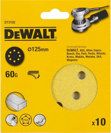 Akcesoria Dewalt dewalt dt3102-qz - papier ścierny - 125mm - ziarnistość 60 - szybkozłącze