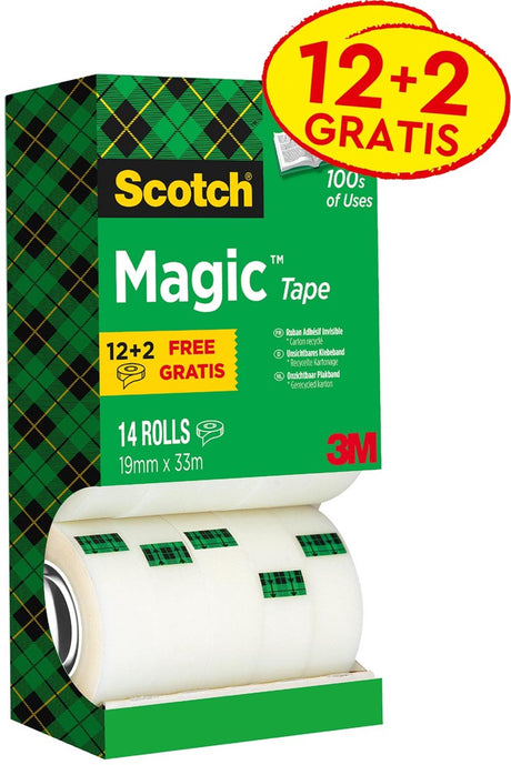 Opakowanie Scotch Value: 12 taśm ® magic™, kartonowa wieża, 19 mm x 33 m + 2 rolki gratis
