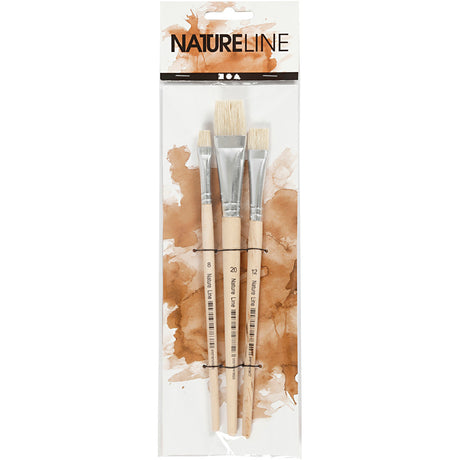 Firma Creativ http: www.cchobby.nl nature-line-brushes-size-8-12-20-l-18-5-20-5-cm-b-10-20-mm-flat-3-piece-1-box